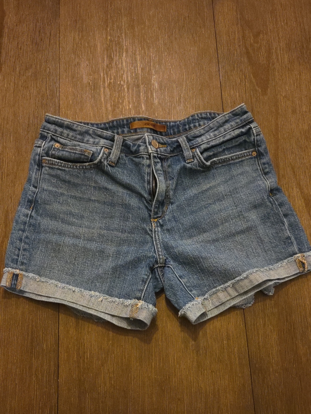 Joe's Jeans Shira The 5 Bermuda Rolled-Hem Denim Shorts Sz 28